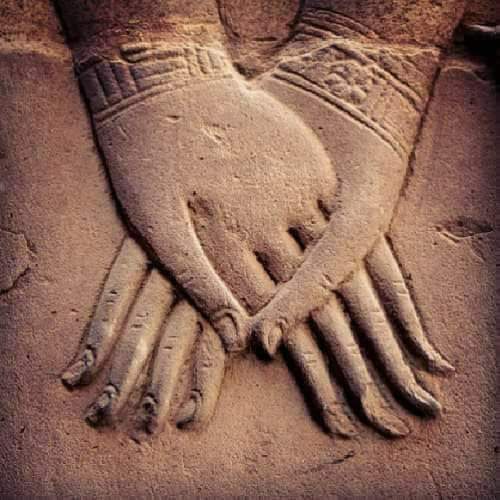 Goddess Hathor holding Queen Nefertari's hand ca. 1255 BC