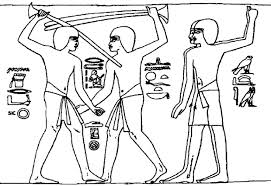 Ancient Tahtib relief drawing